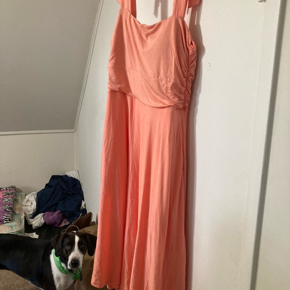 Frankly Coral Built in Bra Sleeveless Dress